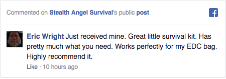Stealth Angel Survival Facebook Comment