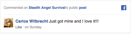 Stealth Angel Survival Facebook Comment