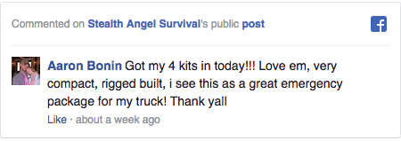 Stealth Angel Survival Facebook Comment