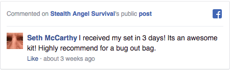 Stealth Angel Survival Facebook Comment
