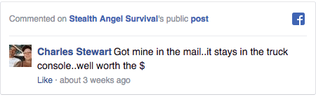 Stealth Angel Survival Facebook Comment