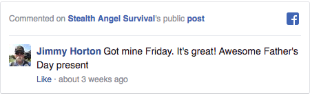 Stealth Angel Survival Facebook Comment
