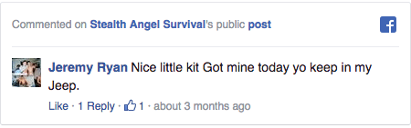 Stealth Angel Survival Facebook Comment