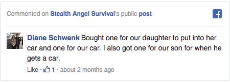 Stealth Angel Survival Facebook Comment