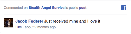Stealth Angel Survival Facebook Comment