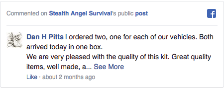 Stealth Angel Survival Facebook Comment