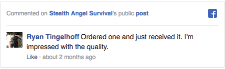 Stealth Angel Survival Facebook Comment