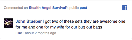 Stealth Angel Survival Facebook Comment