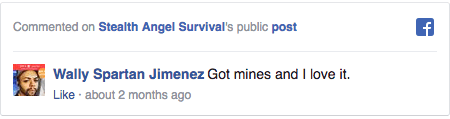 Stealth Angel Survival Facebook Comment