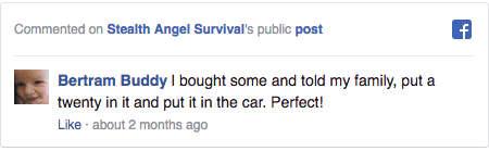 Stealth Angel Survival Facebook Comment