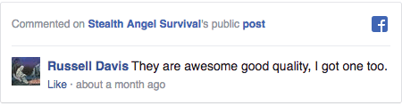 Stealth Angel Survival Facebook Comment
