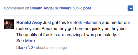 Stealth Angel Survival Facebook Comment