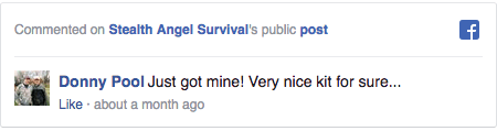 Stealth Angel Survival Facebook Comment