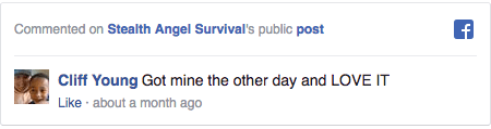 Stealth Angel Survival Facebook Comment
