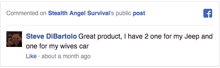 Stealth Angel Survival Facebook Comment