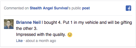 Stealth Angel Survival Facebook Comment