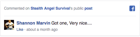 Stealth Angel Survival Facebook Comment
