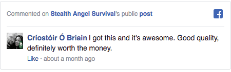 Stealth Angel Survival Facebook Comment